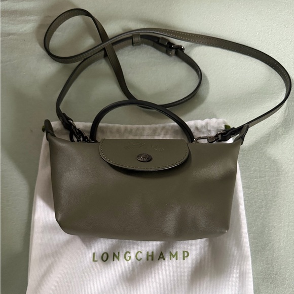 Longchamp NWT - Le Pliage Xtra Xs Leather Pouch in Fir - Picture 3 of 6
